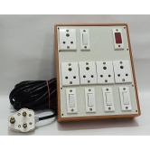 6A 5 Sockets (3 Pin Socket) & 5 Switch Extension Box with Indicator, 16A Plug & 50m Wire