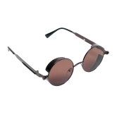 Chokore Retro Polarized Round Sunglasses (Brown)