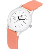 Septem Peach Leather Analog Mens Watch