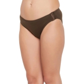 Clovia Pack of 1 Cotton Solid Womens Bikini ( Brown ) - None