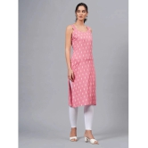 HIGHLIGHT FASHION EXPORT Rayon Printed Straight Womens Kurti - Pink ( Pack of 1 ) - None