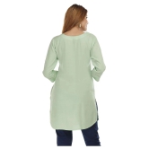 JC4U - Green Rayon Womens Straight Kurti ( Pack of 1 ) - XL