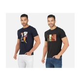 CHOZI Cotton Blend Regular Fit Printed Half Sleeves Mens T-Shirt - Multicolor ( Pack of 2 ) - None