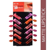 ADS Ultra Ceramide Matte Lipstick Multicolor Combo of 12 2.5 gm