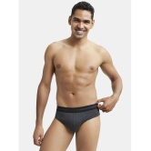 Jockey 1010 Men Super Combed Cotton Solid Brief with Stay Fresh Treatment - Black Melange - None