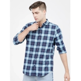 Ketch Cotton Blend Slim Fit Checks Full Sleeves Mens Casual Shirt - Blue ( Pack of 1 ) - None