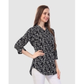 Meher Impex Crepe Printed Shirt Style Women's Kurti - Black ( Pack of 1 ) - None