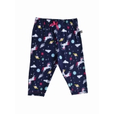 Girls Horse Allover Print Legging on Navy (95%Cotton 5%Elasthan Jersey)