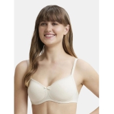 Jockey 1723 Wirefree Padded Super Combed Cotton Elastane Lace Styling T-Shirt Bra - Birch - None