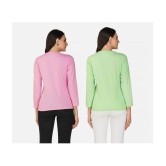 CHOZI - Multi Color Cotton Blend Regular Fit Women's T-Shirt ( Pack of 2 ) - None