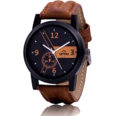 Septem Brown Leather Analog Mens Watch