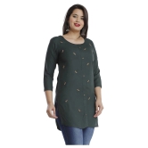 JC4U - Green Viscose Womens Straight Kurti - XL