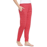 Uzarus Red Cotton Blend Trackpants - Single - None