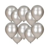 Kiran Enterprises Silver Balloons Pack of 50