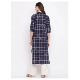 Vbuyz Navy Cotton Straight Kurti - 3XL