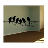 Decor Villa Black Group Of Birds Seating On Tree Wall Sticker