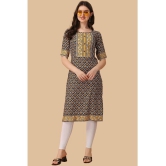 Glomee - Black Crepe Womens Straight Kurti ( Pack of 1 ) - None