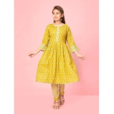 Aarika Yellow Cotton Girls Kurti ( Pack of 1 ) - None