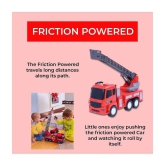 FRATELLI Plastic Pull and Go Friction Powered Car, Red FIRE Engine Big Truck