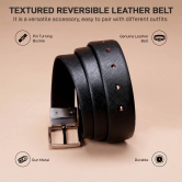 Red Tape Reversible Leather Belt For Men | TextuRed  Leather Belt | Classic and Durable