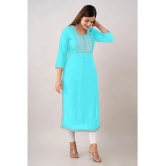 Kapadia - Turquoise Rayon Womens Straight Kurti ( Pack of 1 ) - None