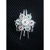 Silver Filigree Hair pin Floral HP009