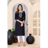 Lee Moda Rayon Solid Straight Womens Kurti - Black ( Pack of 1 ) - None