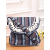 Cotton Sling Bag In Grey With Handwork