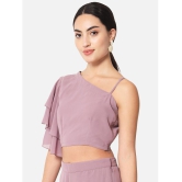 ALL WAYS YOU - Purple Georgette Womens Crop Top ( Pack of 1 ) - None