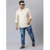 instaFab - Cream Cotton Oversized Fit Mens Casual Shirt ( Pack of 1 ) - None