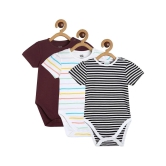 MINI KLUB Pack of 3 Baby Girls Cotton Bodysuit ( Multi Color ) - None