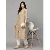 Stylum Rayon Printed Front Slit Womens Kurti - Beige ( Pack of 1 ) - None