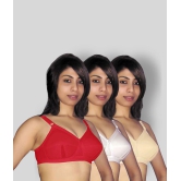 Selfcare - Multicolor Cotton Non - Padded Women's Minimizer Bra ( Pack of 3 ) - 44C