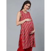 Antaran Red Rayon Womens Maternity Dress ( Pack of 1 ) - L