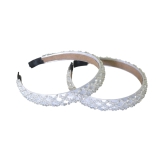 Flaunt Your Style - Crystal Cross Design Hair Bands-Elsa White