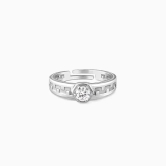 Silver Classic Zircon Ring For Him