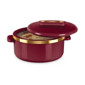 Milton Curve 1500 Inner Stainless Steel Casserole, 1300 ml, Maroon - Maroon