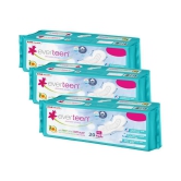 everteen XL Sanitary Napkin Pads with Neem and Safflower, Cottony-Dry Top Layer for Women - 3 Packs (20 Pads, 280mm Each)