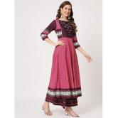 Pannkh - Magenta Rayon Womens Anarkali Kurti ( Pack of 1 ) - None