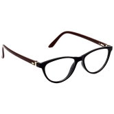 Hrinkar Trending Eyeglasses: Brown and Black Cat-eyed Optical Spectacle Frame For Men & Women |HFRM-BK-BWN-13