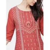 Ketch Polyester Printed Straight Womens Kurti - Orange ( Pack of 1 ) - None