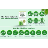 Farm Naturelle-Strongest Ayurvedic Aloevera Wheatgrass Juice-Detoxifier, Improved Digestion, Skin Health and a Fat fighter-4x400ml+ 55gx4 Herbs Infused Forest Honey