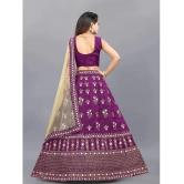 Apnisha Purple Silk Girls Lehenga Choli Set ( Pack of 1 ) - None