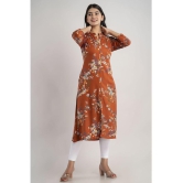 MAUKA - Brown Rayon Women's Front Slit Kurti ( Pack of 1 ) - None