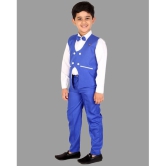 DKGF Fashion - Navy Blue Cotton Blend Boys Shirt & Pants ( Pack of 1 ) - None