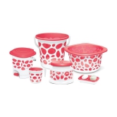 Milton Duplex Spa 6 Round Printed Bathroom Set, Set of 6, Pink