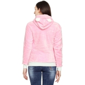 PPTHEFASHIONHUB Faux Fur Womens Hooded Sweatshirt ( Pink ) - None