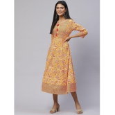 SVARCHI - Orange Cotton Women's A-line Dress ( Pack of 1 ) - None