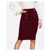 Addyvero Cotton Lycra Pencil Skirt - Maroon Single - 30