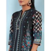 Juniper Cotton Printed Straight Womens Kurti - Black ( Pack of 1 ) - None